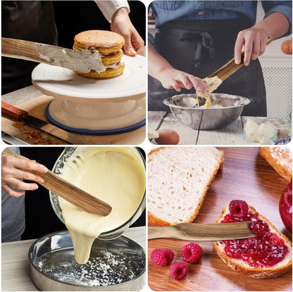 Spurtle for Sourdough Starter, Mixing, dough whisk, Reaching Bottom of Jar, Natural from High Moist Resistance Teak, wooden bread making tools, NonStick Cookware