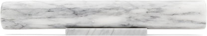 Fox Run French Marble Rolling Pin with Base, White, 3" x 12" x 3" Roller | Easily Roll & Flatten Dough For Baking | Includes Marble Stand | Marble Is Naturally Cool & Nonstick For Easy Dough Rolling