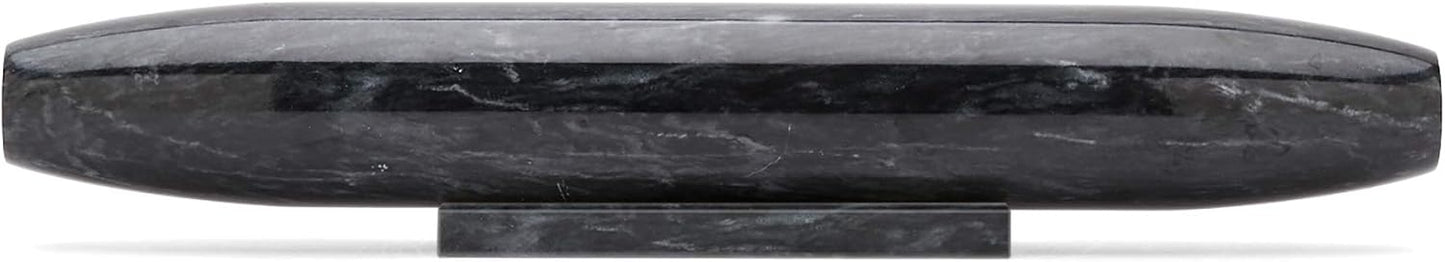 Fox Run French Marble Rolling Pin with Base, White, 3" x 12" x 3" Roller | Easily Roll & Flatten Dough For Baking | Includes Marble Stand | Marble Is Naturally Cool & Nonstick For Easy Dough Rolling