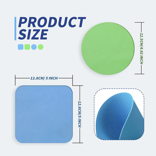 4PCS Rubber Jar Opener Gripper Pads for Seniors (Blue+Green) | Non-Slip Rubber Grips Open Tight Jars Easily. Ideal for Arthritis, Weak Hands. 4-Piece Set, Versatile For Bottles & Cans