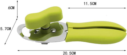 Manual Can Opener,Stainless Steel Heavy Duty Can Opener with Bottle Opener,Multifunctional Easy Turn Knob Smooth Edge Can Opener with Soft Handle,Hand Can Opener for Seniors
