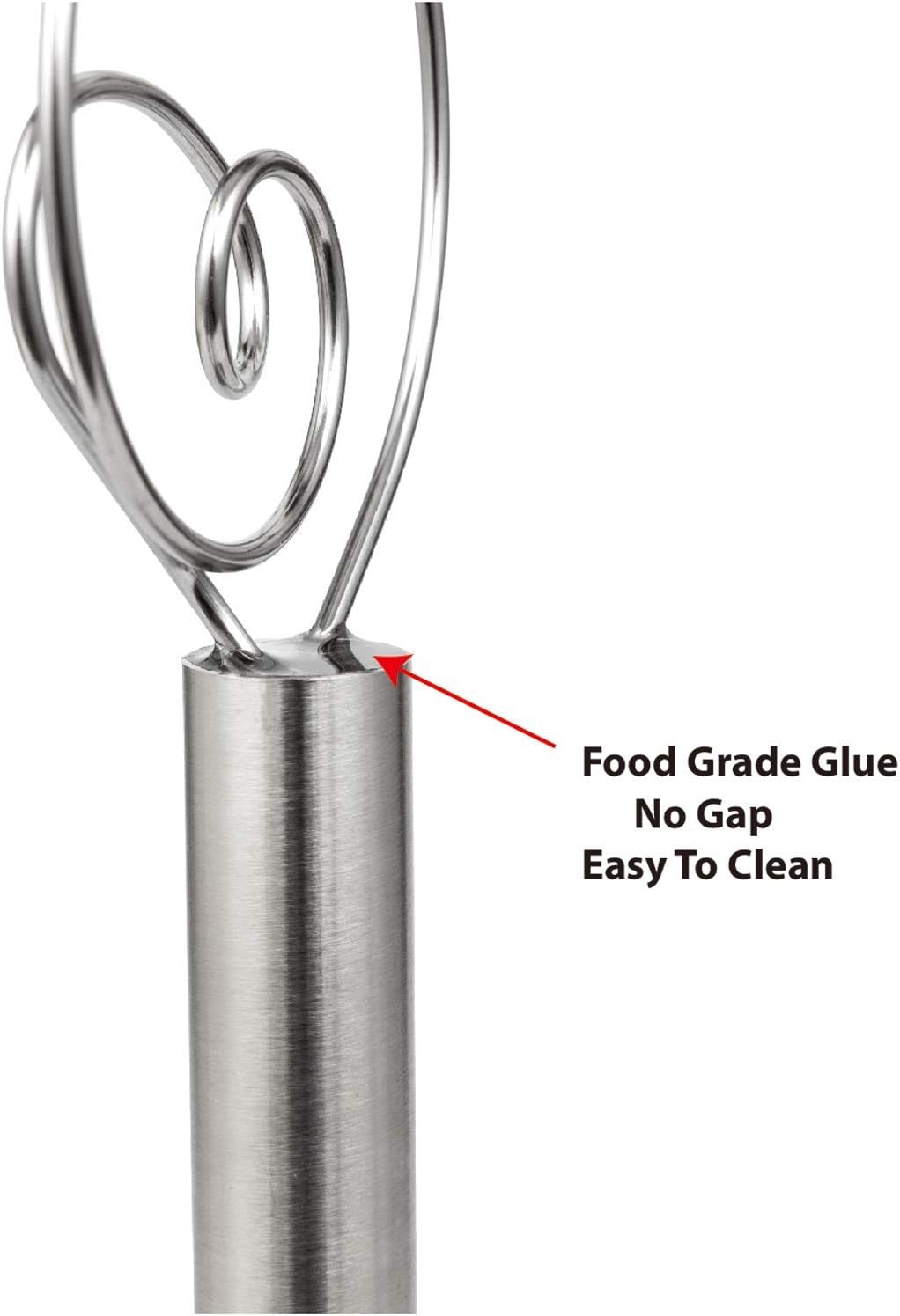 Danish Dough Whisk, 12 Inch Stainless Steel Bread Whisk