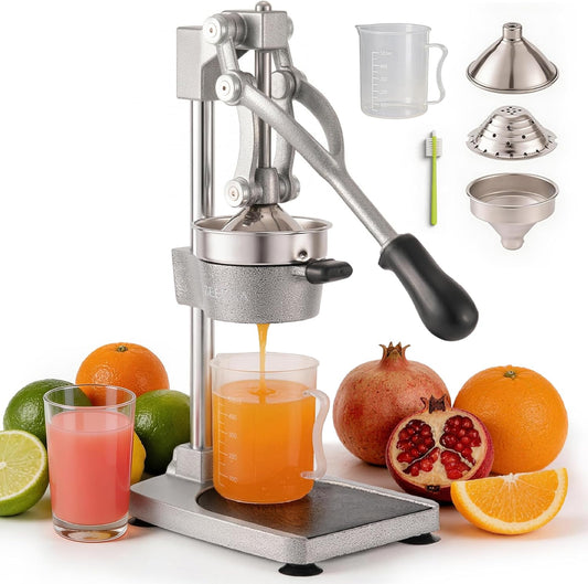 Manual Cast Iron Hand Press Juicer for Orange & Pomegranate | Heavy Duty Squeezer with Stable Base,Large Non-Slip Rubber,Easy to Clean,Ideal for Home Cooks,Health Enthusiasts,Juice Lovers