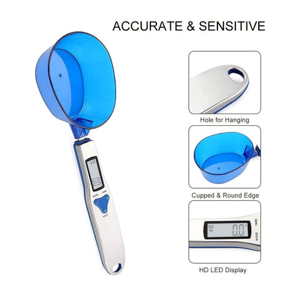 Grams Digital Kitchen Measuring Spoon,Three Different Specifications Food Scale Spoon with Scale Design, Weight from 0.1 Grams to 500 Grams Support Unit g/oz/gn/ct (with 2 AAA Batteries)