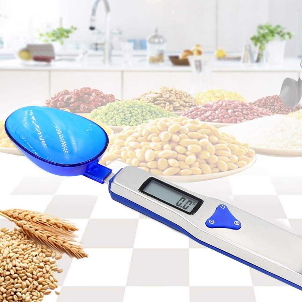 Grams Digital Kitchen Measuring Spoon,Three Different Specifications Food Scale Spoon with Scale Design, Weight from 0.1 Grams to 500 Grams Support Unit g/oz/gn/ct (with 2 AAA Batteries)