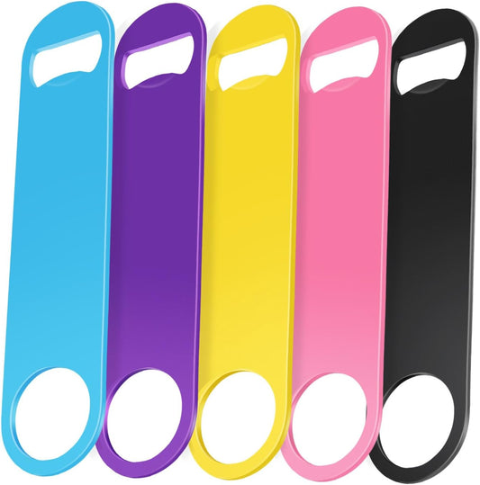 5 Pack 7 Inches Large Colorful Beer Bottle Openers，Stainless Steel