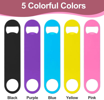 5 Pack 7 Inches Large Colorful Beer Bottle Openers，Stainless Steel
