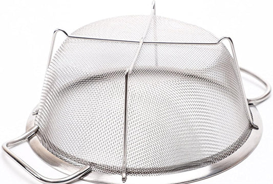 Stainless Steel Mesh Colander Strainer Basket, 3 Quart Fine Mesh Net Colander with Heavy Duty Handles & Wide Rim & Resting Feet for Strain, Drain, Rinse, Fry, Steam or Cook Vegetables & Pasta