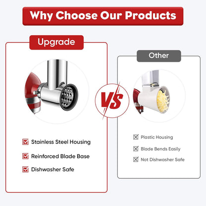 Stainless Steel Slicer Shredder Attachment for KitchenAid Mixer