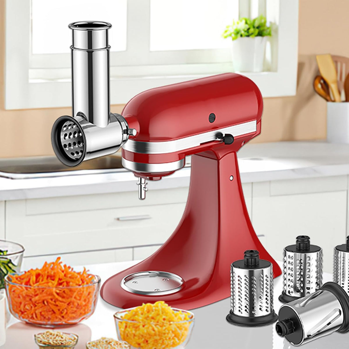 Stainless Steel Slicer Shredder Attachment for KitchenAid Mixer