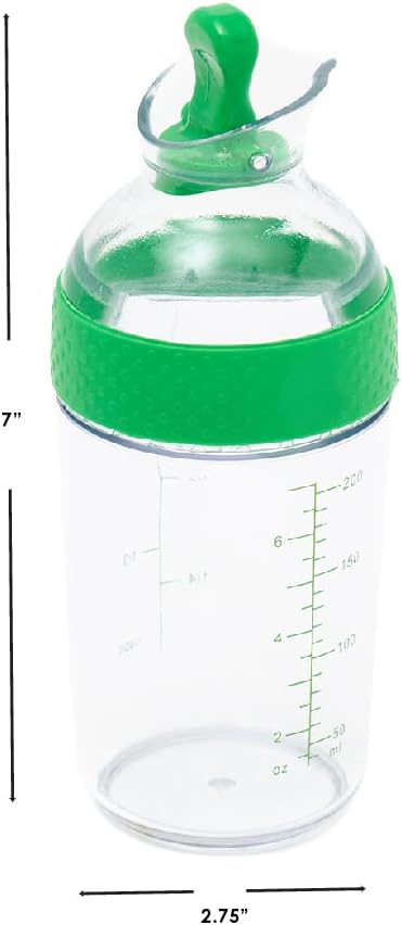 Custom Salad Dressing Shaker | Screw on Lid with Comfort Grip | Silicone Sealed Spout | Perfect for Making, Mixing, Serving, and Storing Dressings and Marinades