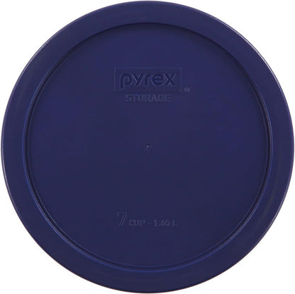 7203 7-Cup Glass Bowls and 7402-PC Blue Lids (2-Pack) - Made in USA