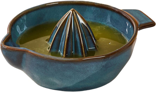 Ceramic Lemon Juicer Reamer Manual Citrus Lime Hand Squeezer Bowl Handheld | with Handle and Pour Spout, Easy to Use and Clean, Dishwasher Safe