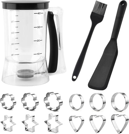 900ml Pancake Batter Dispenser Set with Squeeze Handle