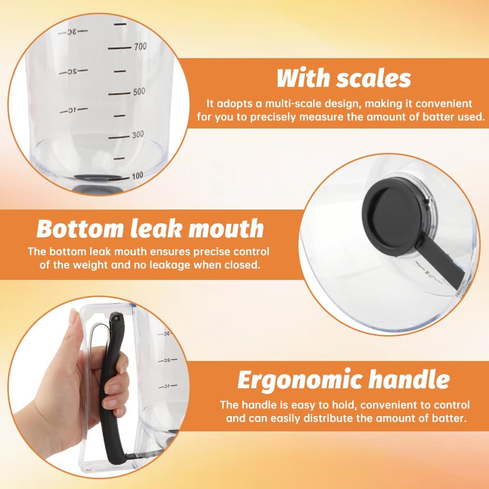 900ml Pancake Batter Dispenser Set with Squeeze Handle