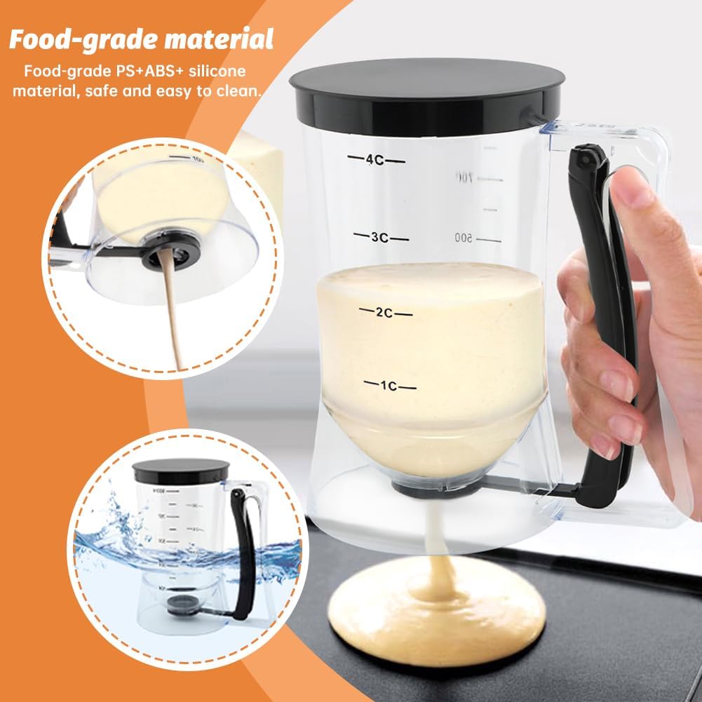 900ml Pancake Batter Dispenser Set with Squeeze Handle