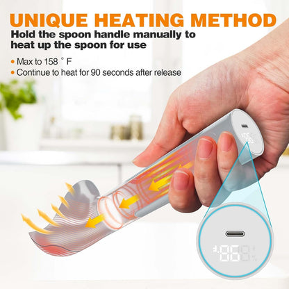 Heated Ice Cream Scoop, Rechargeable Waterproof Electric Ice Cream Scoop for Hard Ice Cream, Rechargeable with LED Display, Heats to 158°F for Dessert Shops, Homes Kitchen Gadgets
