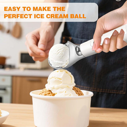 Heated Ice Cream Scoop, Rechargeable Waterproof Electric Ice Cream Scoop for Hard Ice Cream, Rechargeable with LED Display, Heats to 158°F for Dessert Shops, Homes Kitchen Gadgets