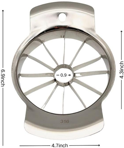 6.9 Inch Stainless Steel Large Apple Slicer,12 Slice Heavy Duty Apple Cutter Sharp Apple Slicer Corer,Apple Corer Tool,for Pear Potato Slicer and More