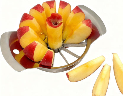 6.9 Inch Stainless Steel Large Apple Slicer,12 Slice Heavy Duty Apple Cutter Sharp Apple Slicer Corer,Apple Corer Tool,for Pear Potato Slicer and More