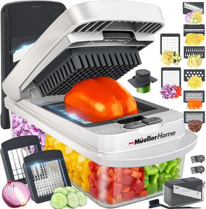 The Real Original Pro Vegetable Chopper & Mandoline Slicer, 10-in-1 | since 2013, 8 Blade Food Veggie Chopper, Onion Vegetable Cutter with Container, Kitchen Gadgets & Essentials