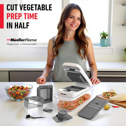 The Real Original Pro Vegetable Chopper & Mandoline Slicer, 10-in-1 | since 2013, 8 Blade Food Veggie Chopper, Onion Vegetable Cutter with Container, Kitchen Gadgets & Essentials