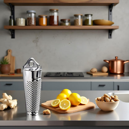 Silver Multifunctional Kitchen Stainless Steel Ginger Garlic Nutmeg Grater Nut Walnut Lemon Hand Planer Tool Lemon ZesterDurable and Professional Kitchen Tool Garlic Tools