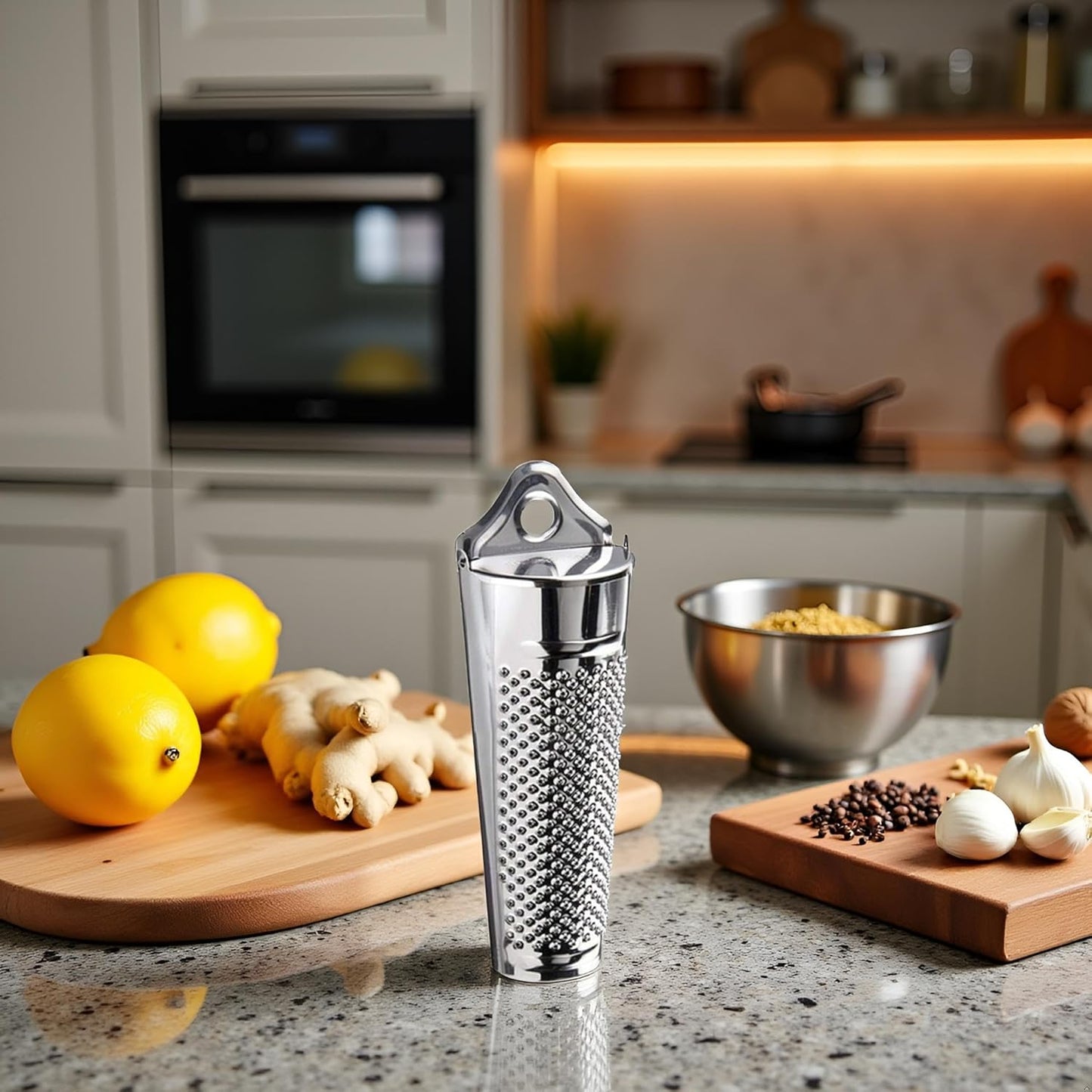 Silver Multifunctional Kitchen Stainless Steel Ginger Garlic Nutmeg Grater Nut Walnut Lemon Hand Planer Tool Lemon ZesterDurable and Professional Kitchen Tool Garlic Tools
