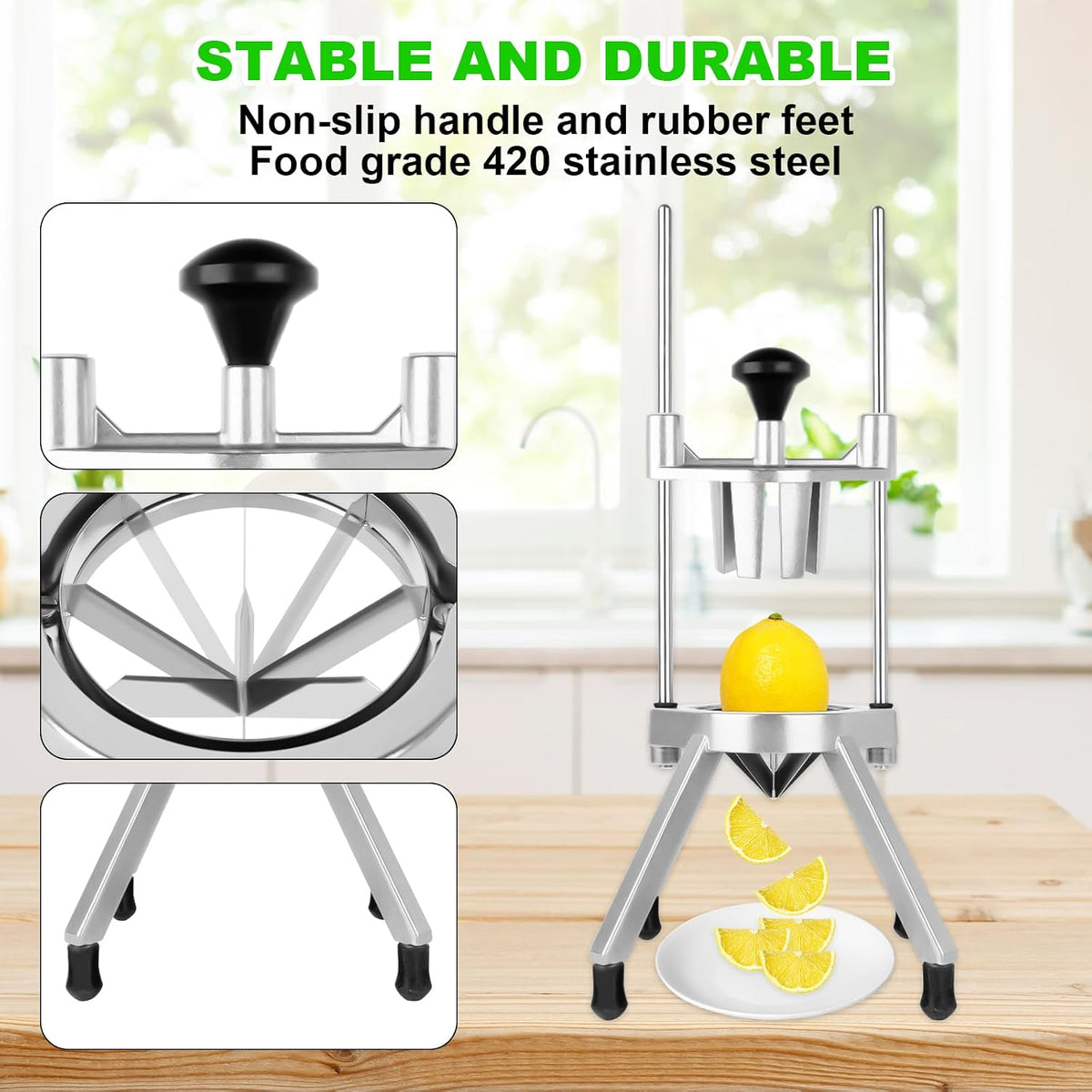 Commercial Vegetable Chopper Dicer w/3 Replacement Blades Onion Dicer Commercial Heavy Duty Vegetable Fruit Chopper Stainless Steel French Fry Cutter