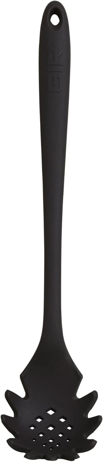 Silicone Pasta & Spaghetti Spoon - 13-In Slate Modern - Heat-Resistant Silicone Ladle & Pasta Fork - Gentle on Nonstick Surfaces