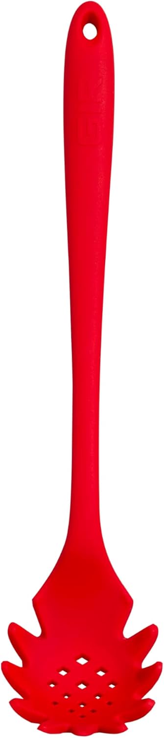 Silicone Pasta & Spaghetti Spoon - 13-In Slate Modern - Heat-Resistant Silicone Ladle & Pasta Fork - Gentle on Nonstick Surfaces