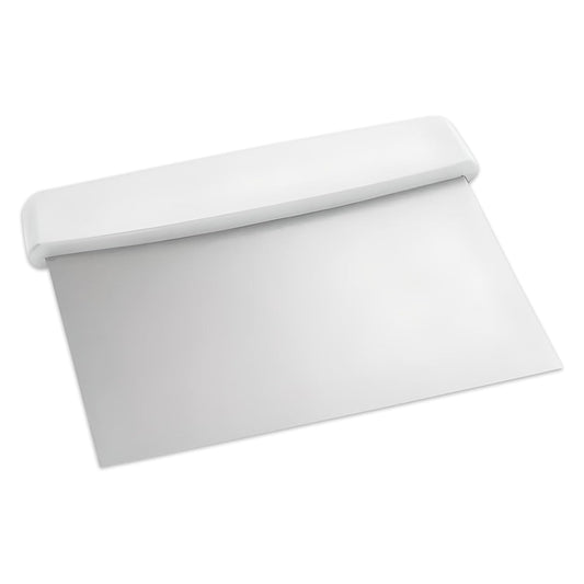 6-Inch Stainless Steel Dough Cutter Bench Scraper | White Handle | Cutter for Pizza Dough, Bread, and Pastry Dough | Multipurpose Kitchen Utensil