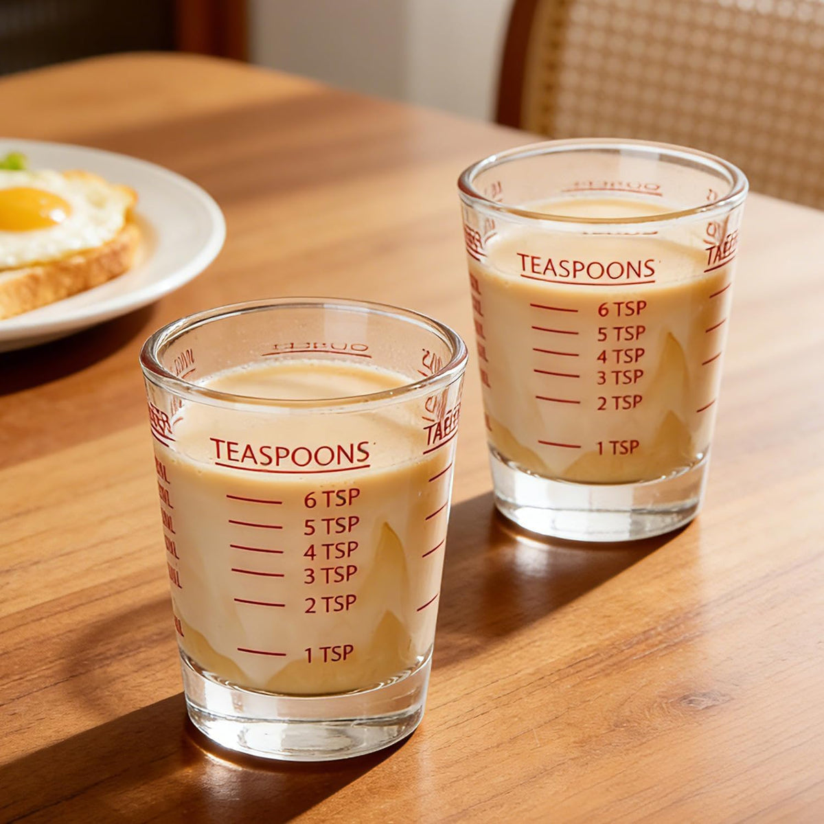 2 Pack Shot Glass Measuring Cup Set,3 oz/90ML Liquid Heavy High Espresso Glass Cup,Dishwasher Safe,Measurement of Dry and Liquid Ingredients (Black)