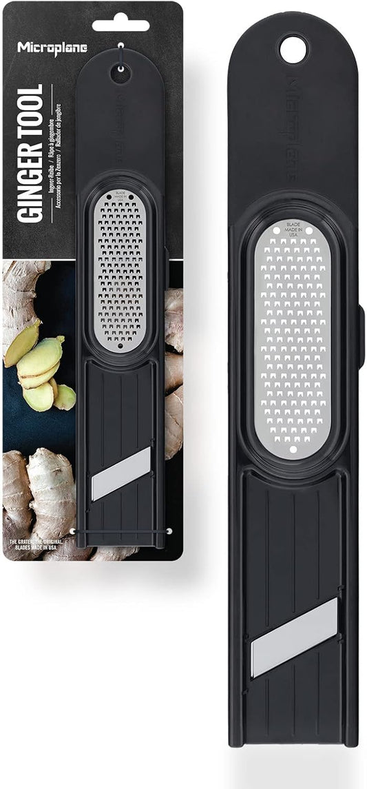 Ginger Tool 3in1 | Kitchen Tool to Grate, Peel and Slice Ginger | Stainless Steel Ginger Grater | Sharp, fine Blade | Convenient and Easy to use Handheld zester Tool