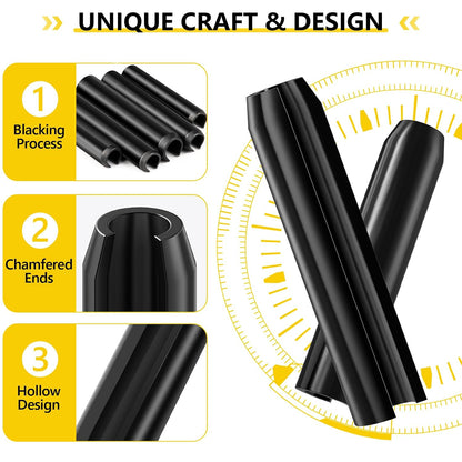 274 PCS Roll Pins, 9 Sizes M1.5-M8, 65Mn Steel, for Home Automotive