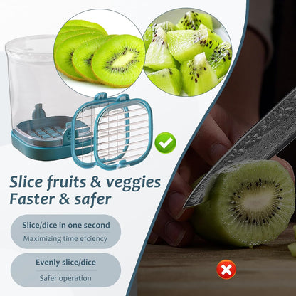 Cup Slicers for Fruits and Vegetables, Strawberry Cutter Slicer Cup Creative Strawberry Kitchen Gadget for Bananas, Cucumbers, Mushrooms with 1 Replacement Base