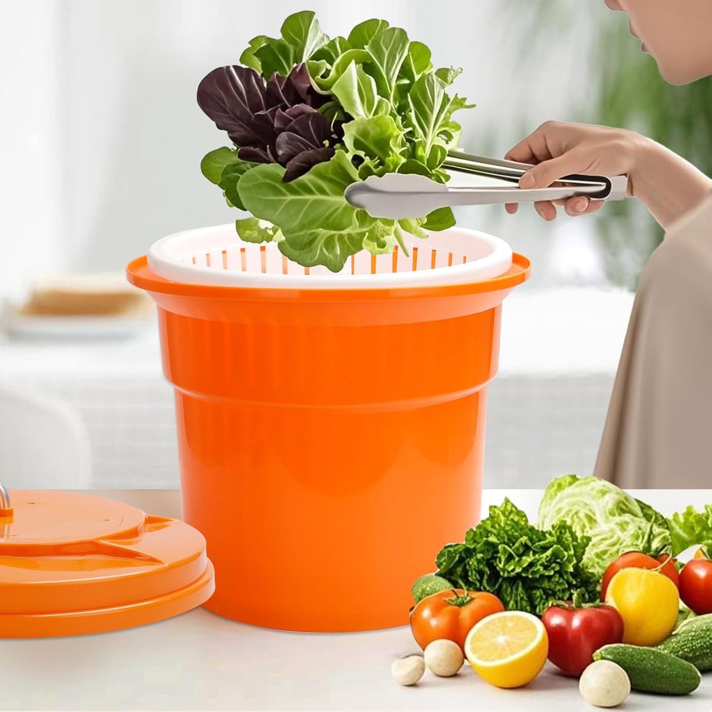 5 Gallon Large Commercial Salad Spinners and Lettuce Spinner