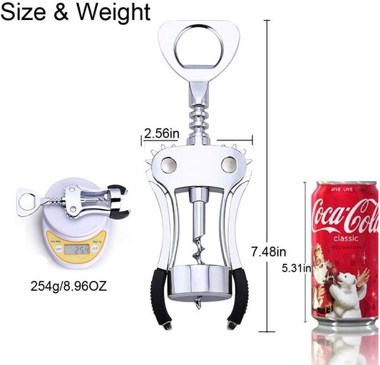 Wing Corkscrew Red Wine Bottle Opener,Zinc Alloy Stainless Steel Multifunction Beer Cap Opener Wine Bottle Stopper Opener