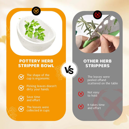 Herb Stripper Bowl, With 4 Holes - Kitchen Tool for Separating Leaves from Stems, Herb Peeler & Remover for Parsley, Thyme, Rosemary