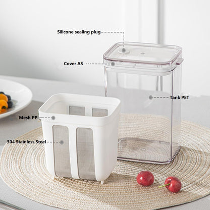 Yogurt Strainer—【1.9QT/0.475GAL Total】 & 【0.9QT/0.23GAL Filter】, Yogurt Strainer Greek Yogurt Strainer Yogurt Press, BPA-Free PP Strainer for Whey Separation（Totle1.9QT）
