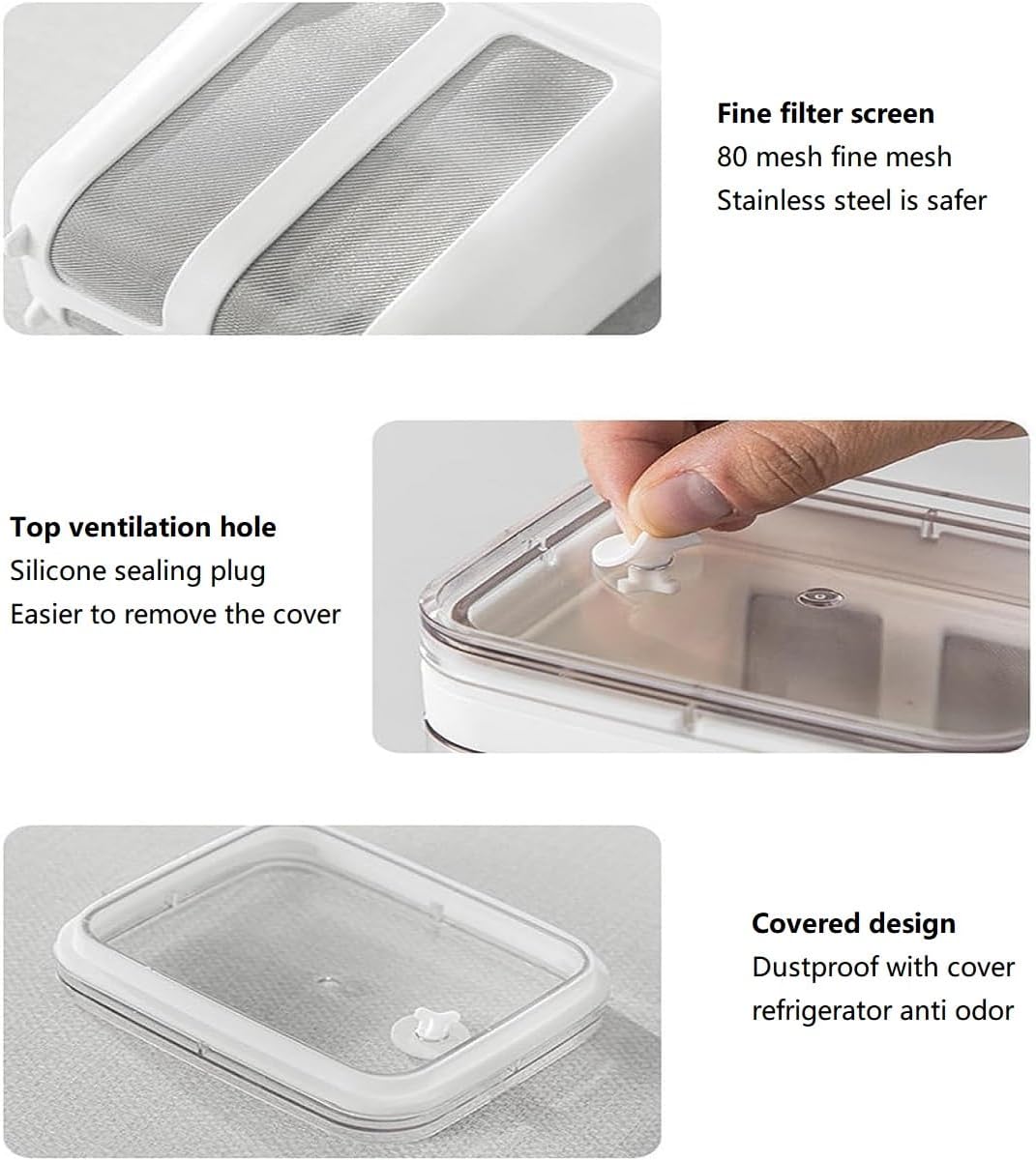 Yogurt Strainer—【1.9QT/0.475GAL Total】 & 【0.9QT/0.23GAL Filter】, Yogurt Strainer Greek Yogurt Strainer Yogurt Press, BPA-Free PP Strainer for Whey Separation（Totle1.9QT）