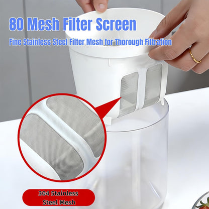 Yogurt Strainer—【1.9QT/0.475GAL Total】 & 【0.9QT/0.23GAL Filter】, Yogurt Strainer Greek Yogurt Strainer Yogurt Press, BPA-Free PP Strainer for Whey Separation（Totle1.9QT）