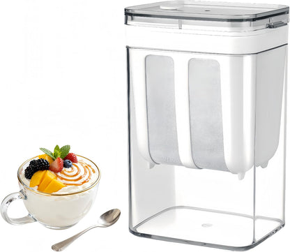 Yogurt Strainer—【1.9QT/0.475GAL Total】 & 【0.9QT/0.23GAL Filter】, Yogurt Strainer Greek Yogurt Strainer Yogurt Press, BPA-Free PP Strainer for Whey Separation（Totle1.9QT）