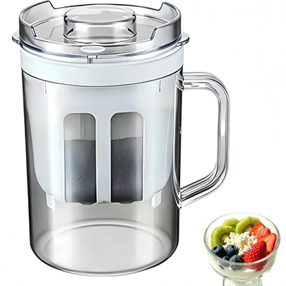 Yogurt Strainer—【1.9QT/0.475GAL Total】 & 【0.9QT/0.23GAL Filter】, Yogurt Strainer Greek Yogurt Strainer Yogurt Press, BPA-Free PP Strainer for Whey Separation（Totle1.9QT）