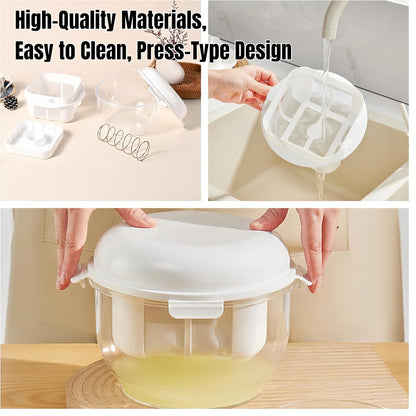 Yogurt Strainer—【1.9QT/0.475GAL Total】 & 【0.9QT/0.23GAL Filter】, Yogurt Strainer Greek Yogurt Strainer Yogurt Press, BPA-Free PP Strainer for Whey Separation（Totle1.9QT）