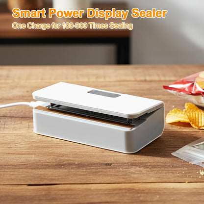 Mini Bag Sealer, 6 Gear Adjustable Bag Sealer for Plastic Bags | Rechargeable Sealer Machine with LED Power Display, Portable Heat Sealer and Cutter, Bag Resealer for Chips Snacks Mylar