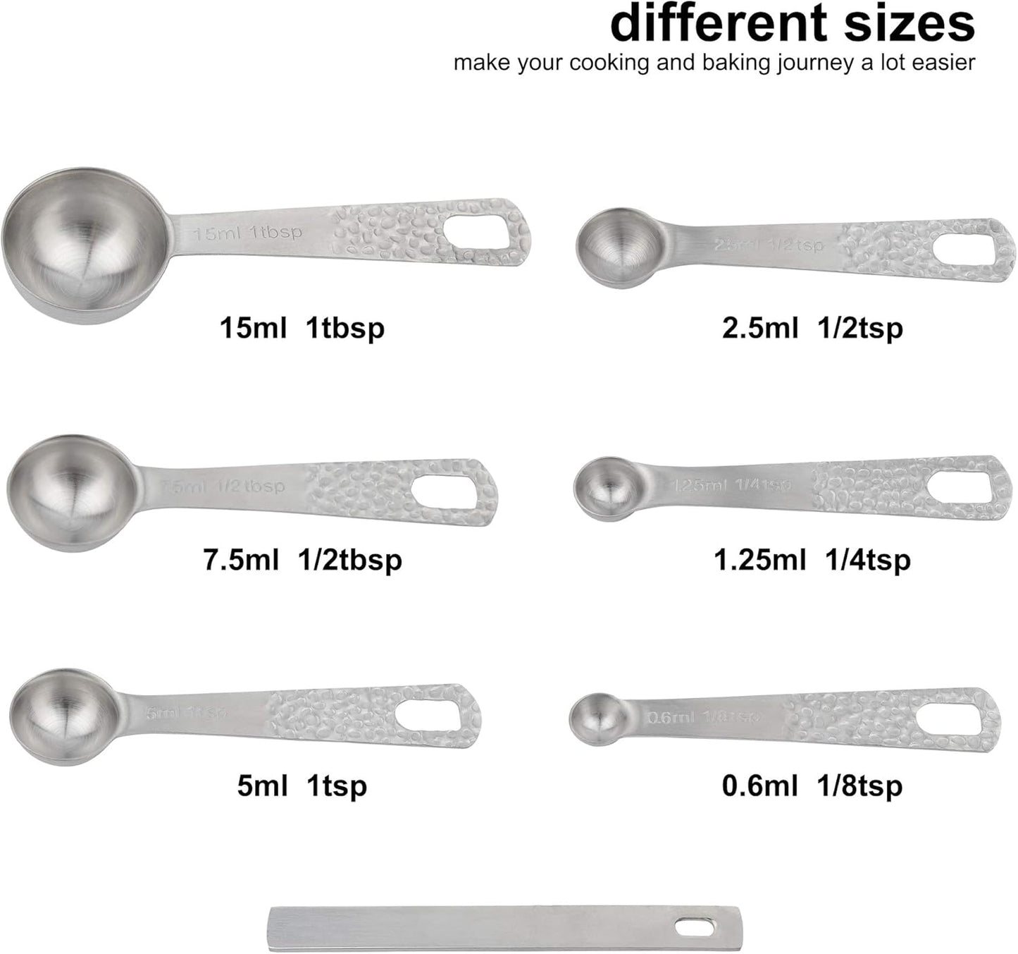 Measuring Cups and Spoons Set 14, 18/8 Stainless Steel Measuring Cups and spoons for Baking & Kitchen, Metal Metric&US 5 Measure Cups and 6 Spoon &Leveler&Measure Equivalents for Dry&Liquid