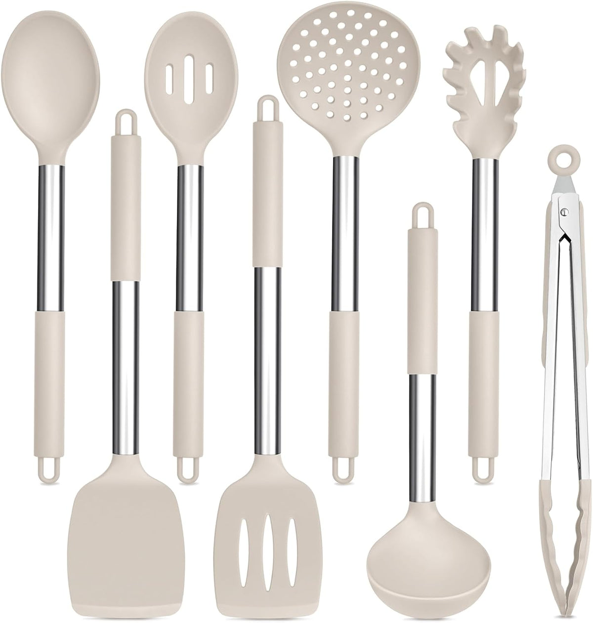 Kitchen Utensils Set of 8, Silicone Utensils Kitchen Tools Set