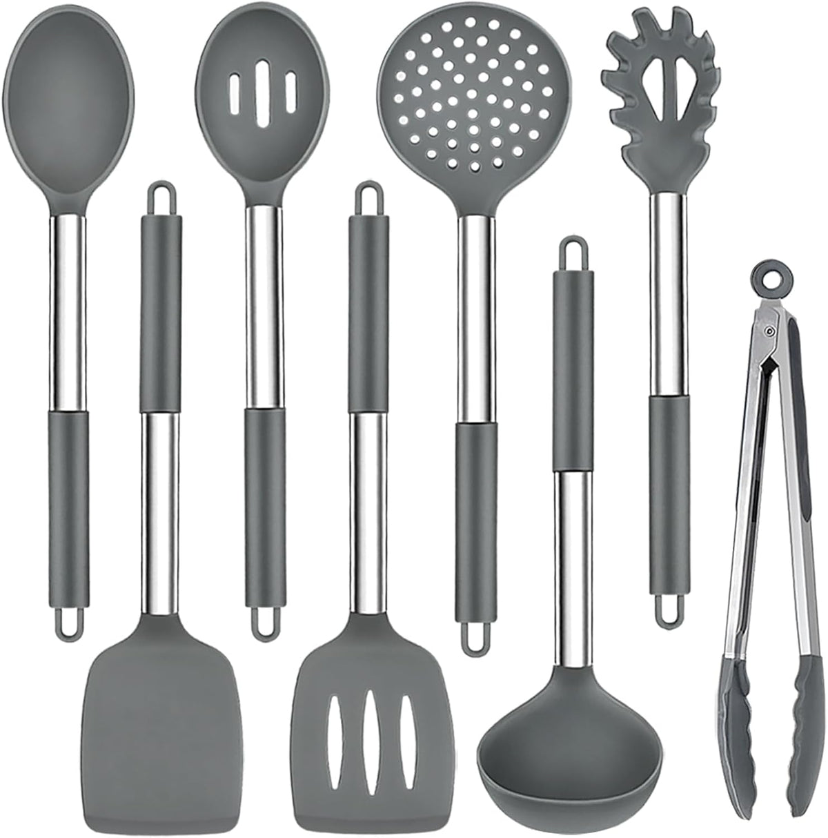 Kitchen Utensils Set of 8, Silicone Utensils Kitchen Tools Set