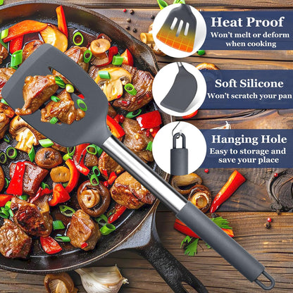 Kitchen Utensils Set of 8, Silicone Utensils Kitchen Tools Set